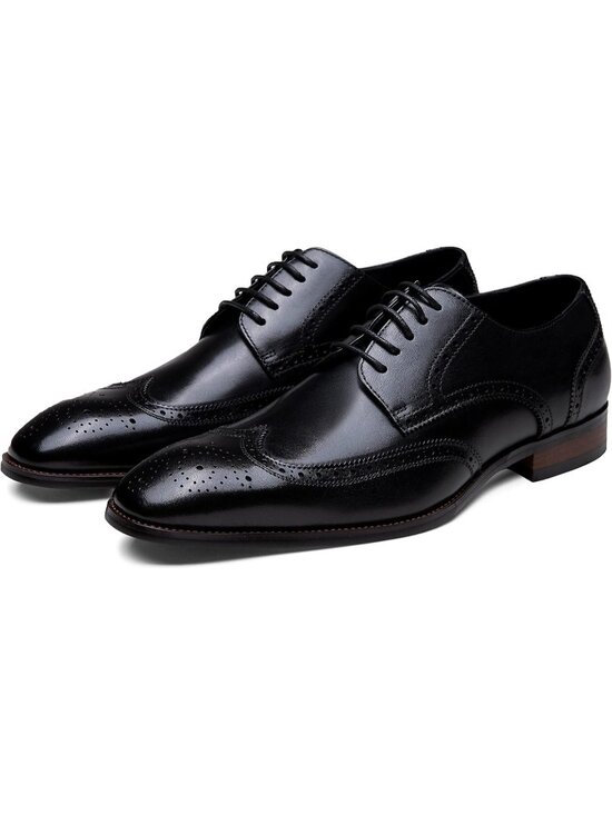 Men\'s Premium Black Dress Shoes Leather Wingtip Formal Business Oxford Shoes main image 3